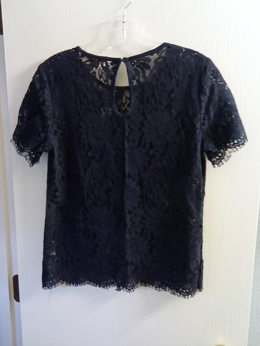 Rebellion Black Floral Lace Short Sleeve Blouse - Picture 3 of 3